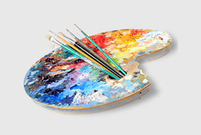 Farbpalette mit Griffloch
