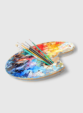 Farbpalette mit Griffloch